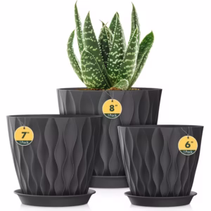 Zestaw 6 doniczek- czarne